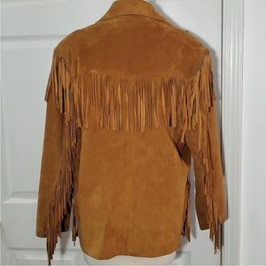 Vintage Leather Jacket Suede Western Rodeo Festival Fringe  Cowgirl 6